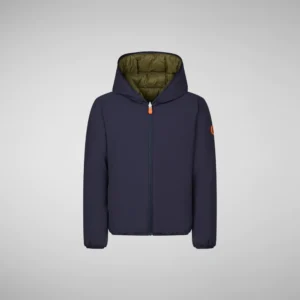 SAVE THE DUCK Giacca reversibile con cappuccio BAMBINO OLIVER NAVY BLUE
