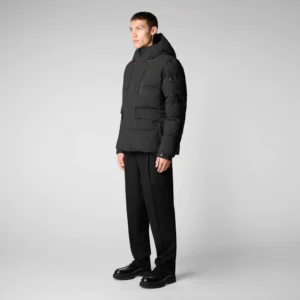 SAVE THE DUCK Parka con cappuccio UOMO – ALTER BLACK